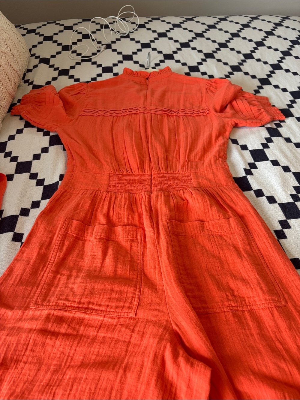 ME+EM Cheesecloth Button Front Jumpsuit with Self Tie Waist - Picture 5 of 9